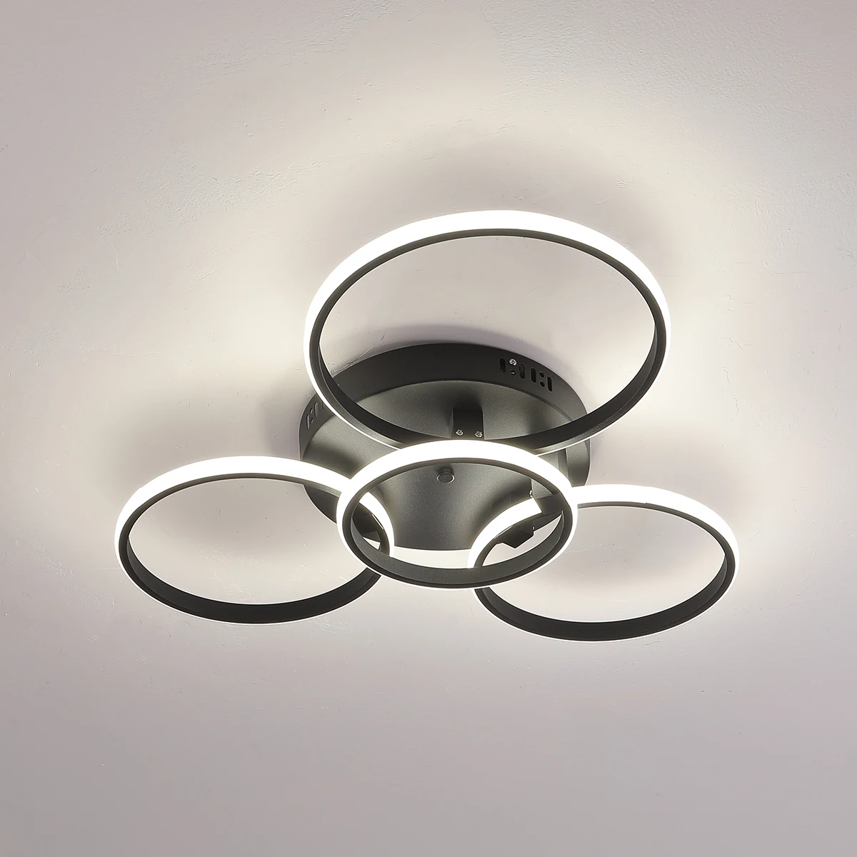 Schwarz/Weiß Moderne Led Kronleuchter Lampe Dimmbare Kreis Ringe Für Wohnzimmer Schlafzimmer dekoration Decke Kronleuchter leuchten