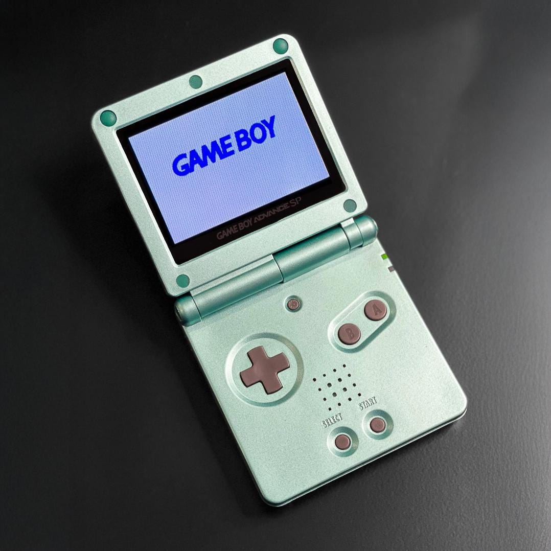 Nintendo Game Boy Advance GBA SP Pearl Green System AGS 101 Brighter Mint Novità! (Scegli il colore del pulsante!)