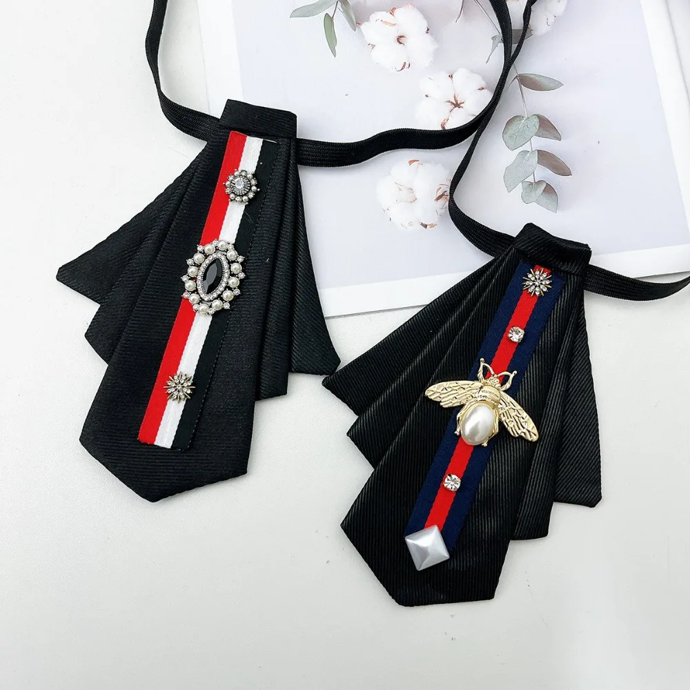 Neue Biene Strass Stoff Fliege Krawatte für Männer Frauen Anzug Hemd College Stil Hochzeit Party Bowtie Mode Schmuck Geschenke Image