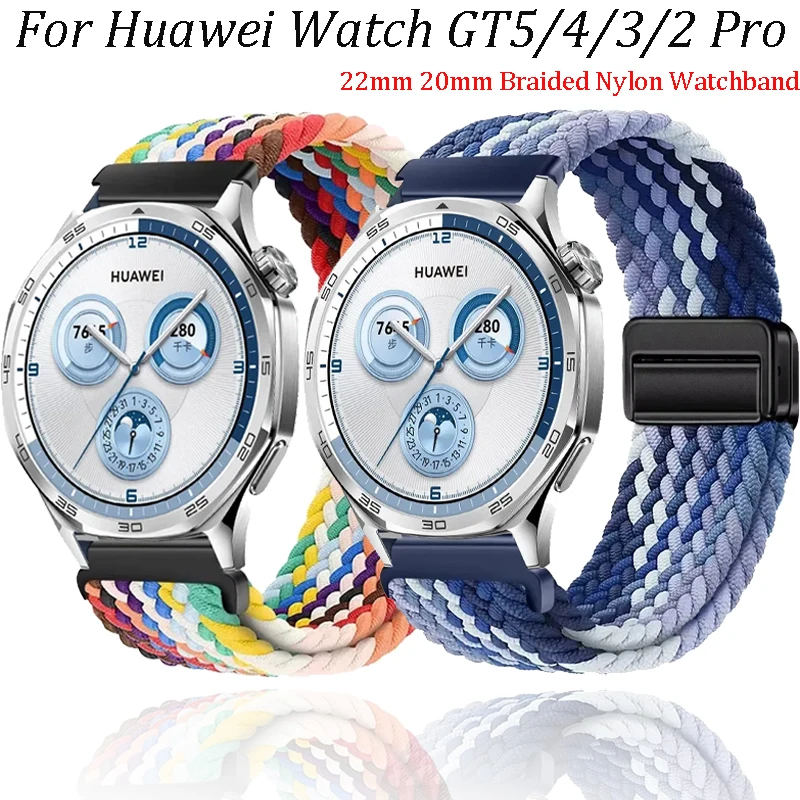 22 mm 20 mm magnetisches geflochtenes Nylonarmband für Redmi Watch 5 Active/Lite Samsung Watch 7/6/5/4 Armband für Amazfit GTS4 Mini Correa Image