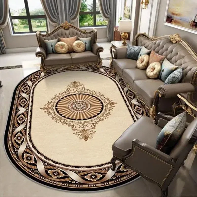 Oval Style Living Room Carpet 200x300 Luxury Large Area Rugs for Bedroom Soft Fluffy Bedside Carpet Washable Office Floor Mats