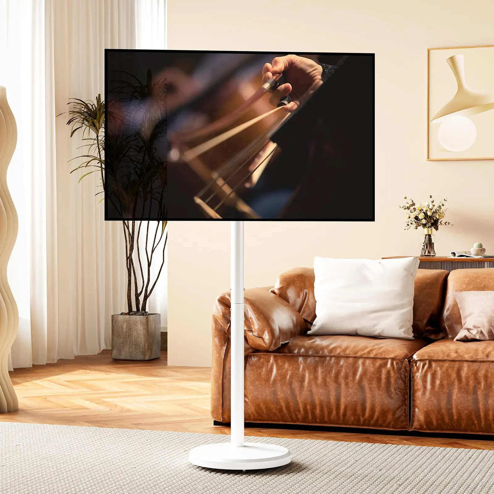 Höhenverstellbarer rollender TV-Ständer für 10- bis 42-Zoll-Fernseher bis zu 66 Pfund. Robuster mobiler TV-Wagen mit Ablage, max. VESA 200 x 200 mm