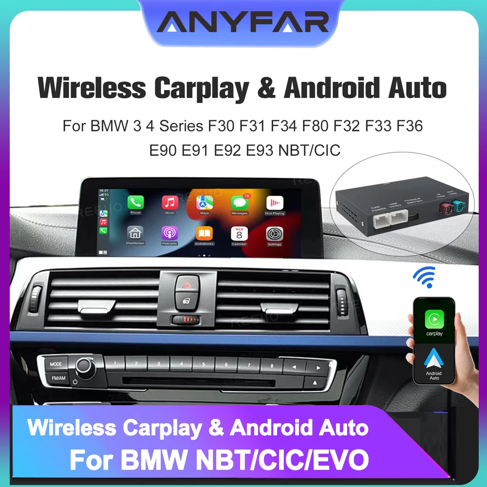 NEUER drahtloser CarPlay Android Auto-Adapter für BMW X5 E70 X6 E71 CCC CIC Bluetooth Navigation Mirror Link Interface Modul Image