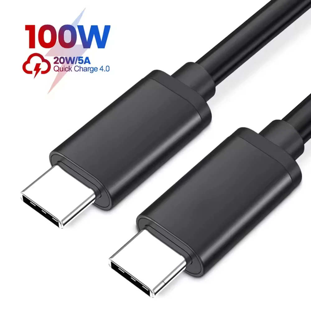 Cavo USB tipo C a tipo C da 5A 100W Cavo USB-C PD per caricabatterie a ricarica rapida per MacBook Samsung Xiaomi Cavo USBC tipo C