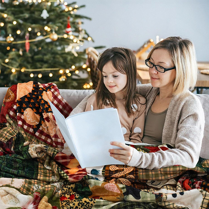 Christmas Fleece Throw Blanket for Couch Plaid Novelty Funny Cute 3D Sofa Bed Decorative Warm Blanket Movie Home Decor