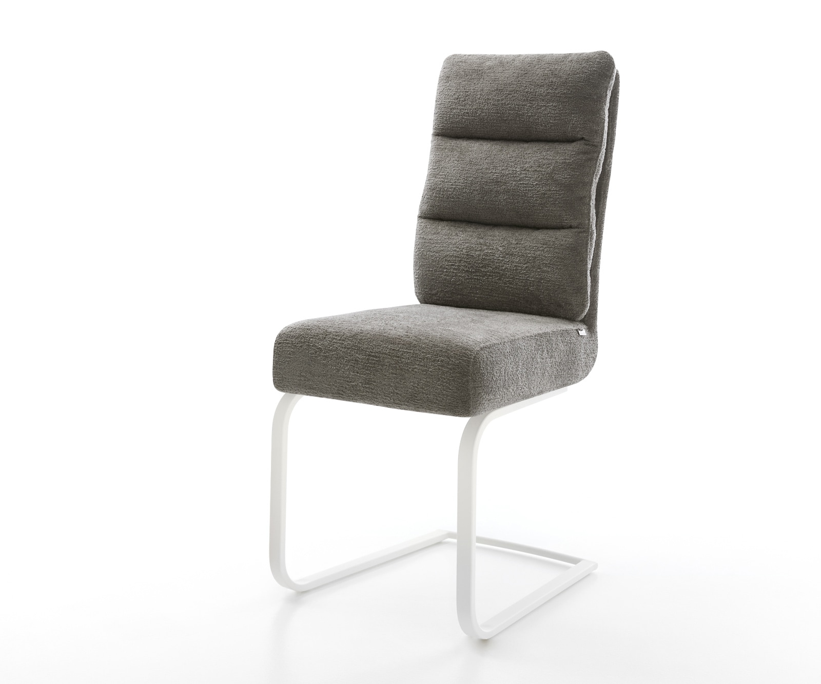 DELIFE Freischwinger Pela-Flex Bouclé Soft Schlamm Freischwinger flach Weiß Taschenfederkern, Esszimmerstühle Image