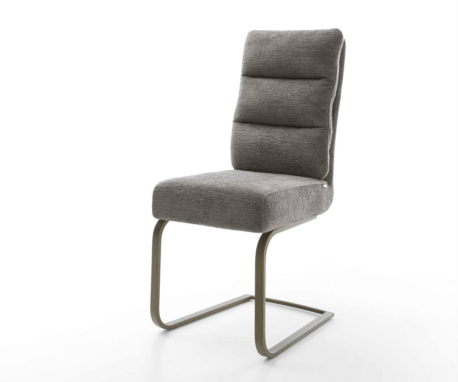 DELIFE Freischwinger Pela-Flex Bouclé Soft Schlamm Freischwinger flach Effektfinish Titan Taschenfederkern, Esszimmerstühle Image