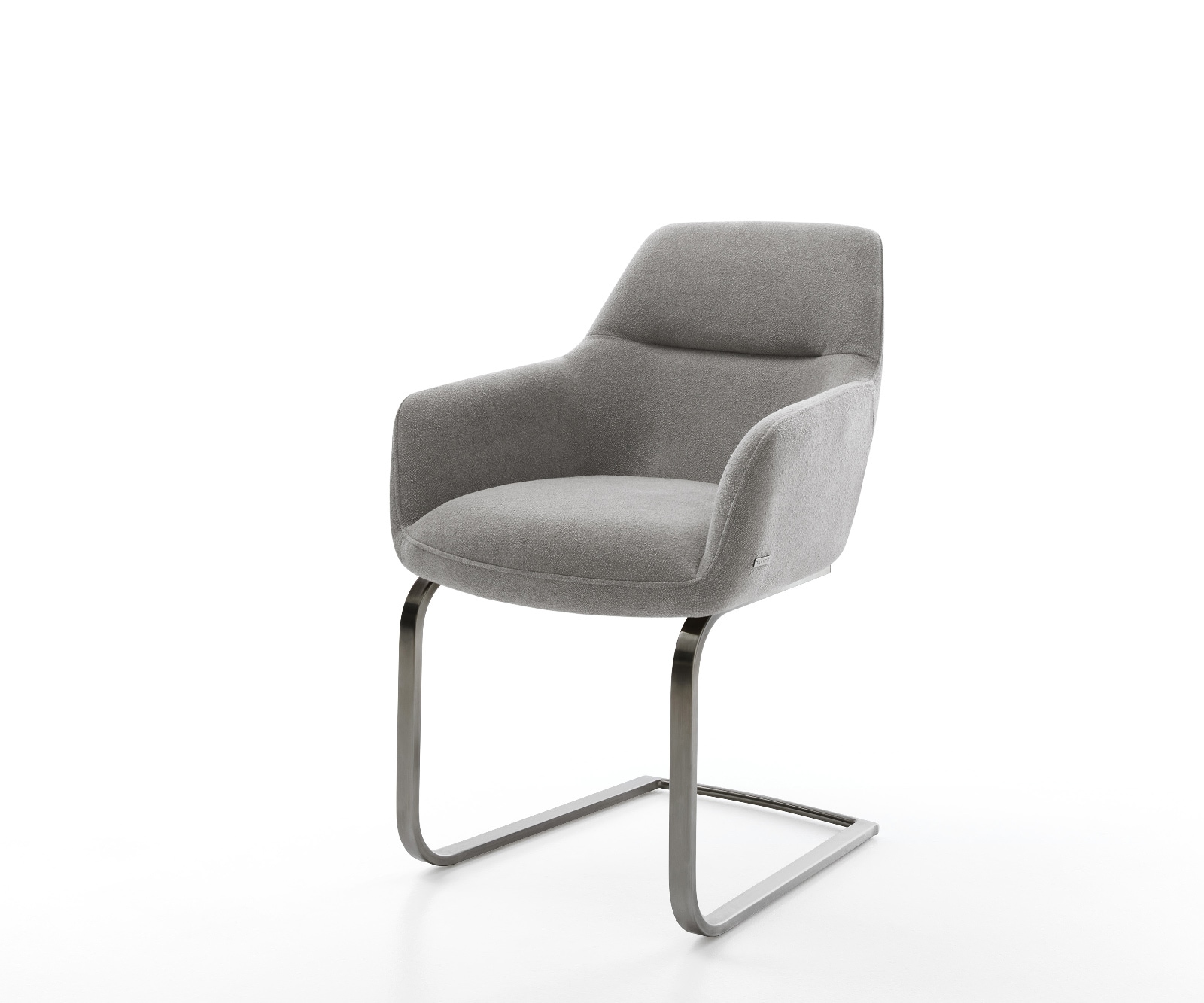 DELIFE Freischwinger Pejo-Flex Strukturstoff Soft Grau Freischwinger flach Graphit Taschenfederkern, Esszimmerstühle Image