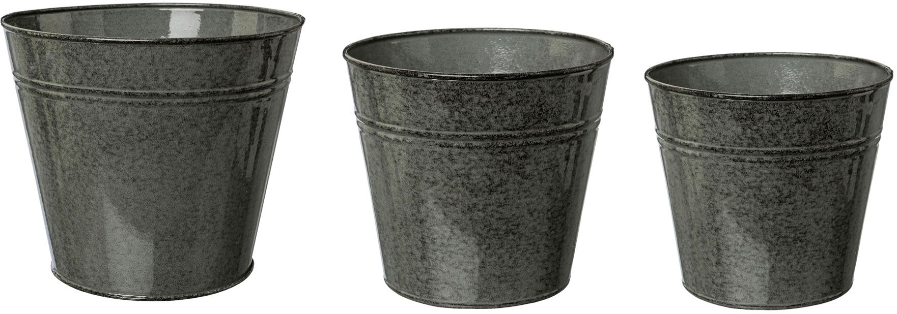 Übertopf CREATIV HOME "Übertopf", dunkelgrau, H:17cm Ø:20cm, Metall, Pflanzgefäße