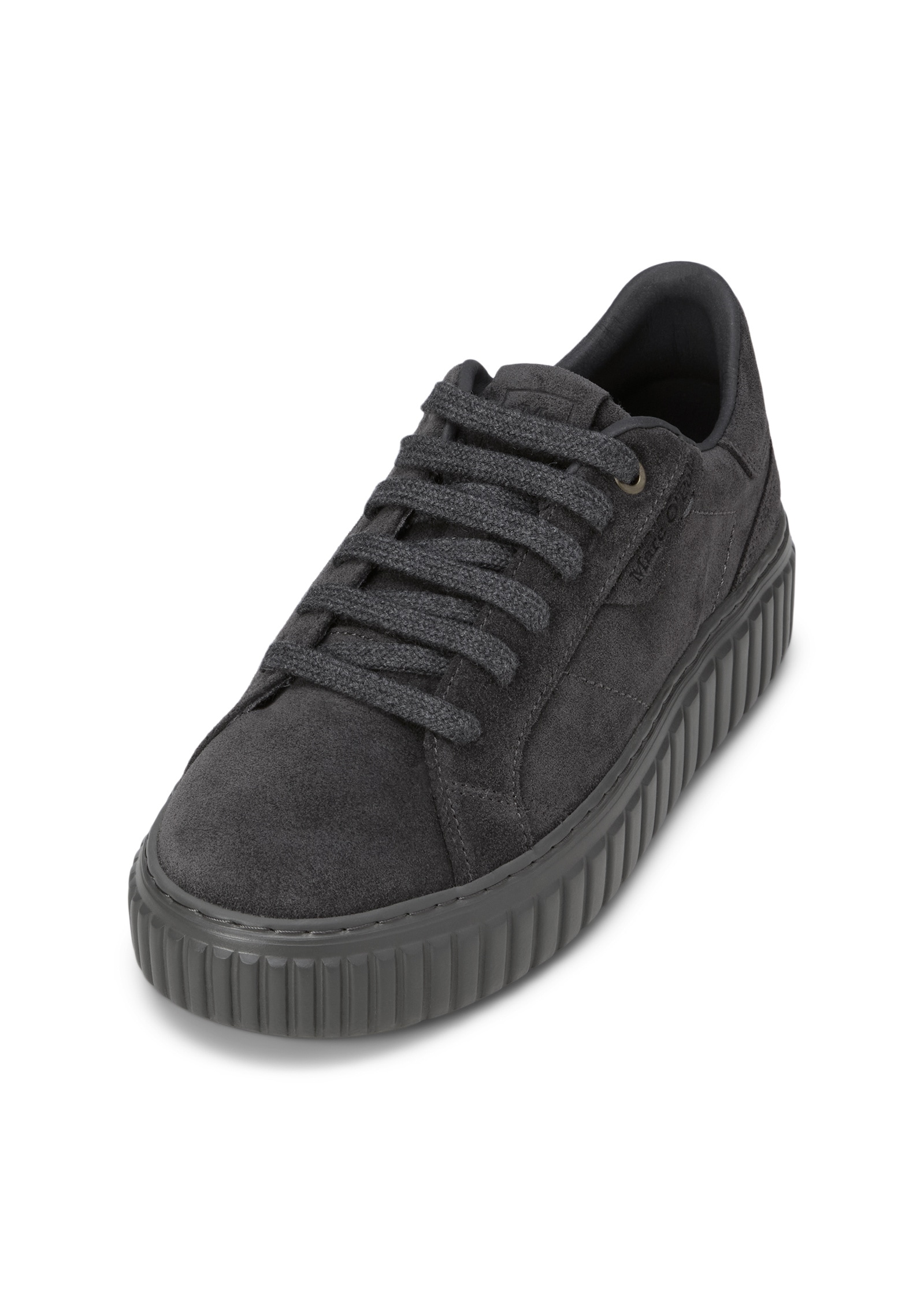 Sneaker MARC O'POLO "aus Veloursleder", Damen, Gr. 37, schwarz graphite, Obermaterial: 100% Leder (Rind), unifarben, Schuhe Sneaker