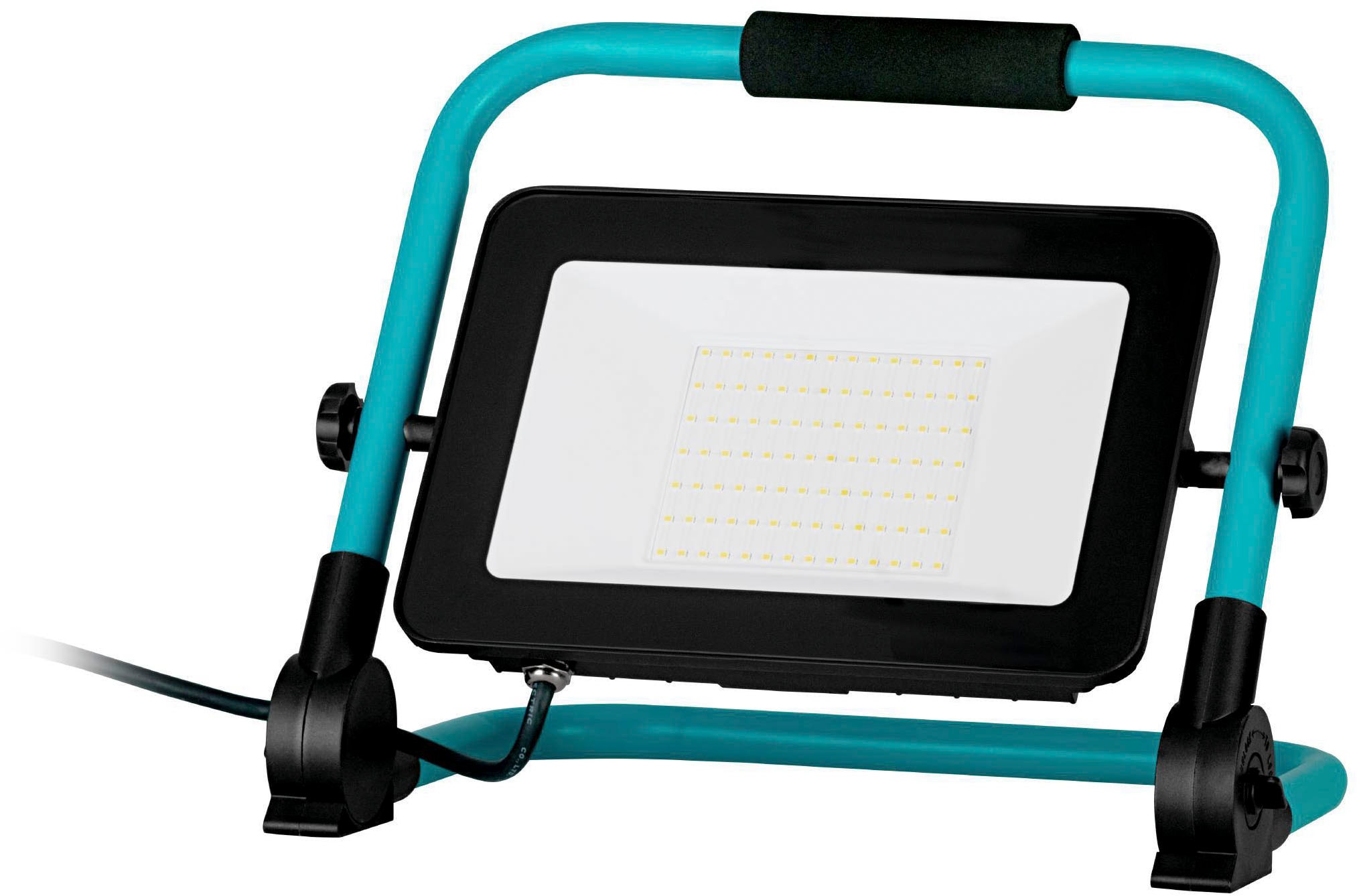 EGLO LED Wandstrahler "Avelar Strahler, tragbare Arbeitsleuchte, Arbeitsscheinwerfer, IP65", schwarz, 1, H: 36,5cm, 1 Stk., Leuchten, Stehleuchte - L29,5 x B21,5 x H36,5 cm - schwarz, türkis - 100W inkl., LED Wandstrahler