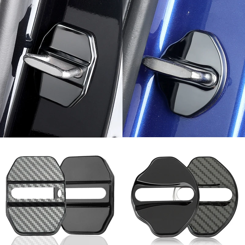 4PCS Auto Türschloss Abdeckung Aufkleber Für Mercedes Benz AMG CLA CLS GLE GLC GLS GLA GLB GLK EQC EQA W212 w205 W213 W203 W204 W211 Image