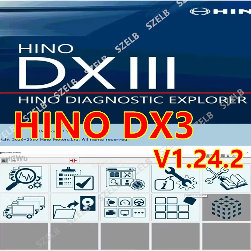 Hino DX3 V1.24.2 Diagnose-Lösung, medizinische und robuste LKW-Diagnose-Programmiersoftware, tolles LKW-Reparaturwerkzeug Image