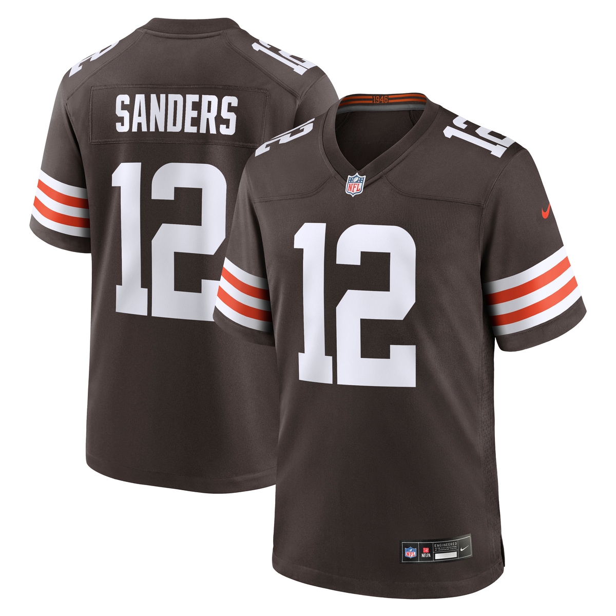 Footballtrikot NIKE "Nike Trikot Cleveland Browns NFL Home Game Jersey Sanders 12", Damen, Gr. XXL, mehrfarbig, 100% Polyester, Trikots