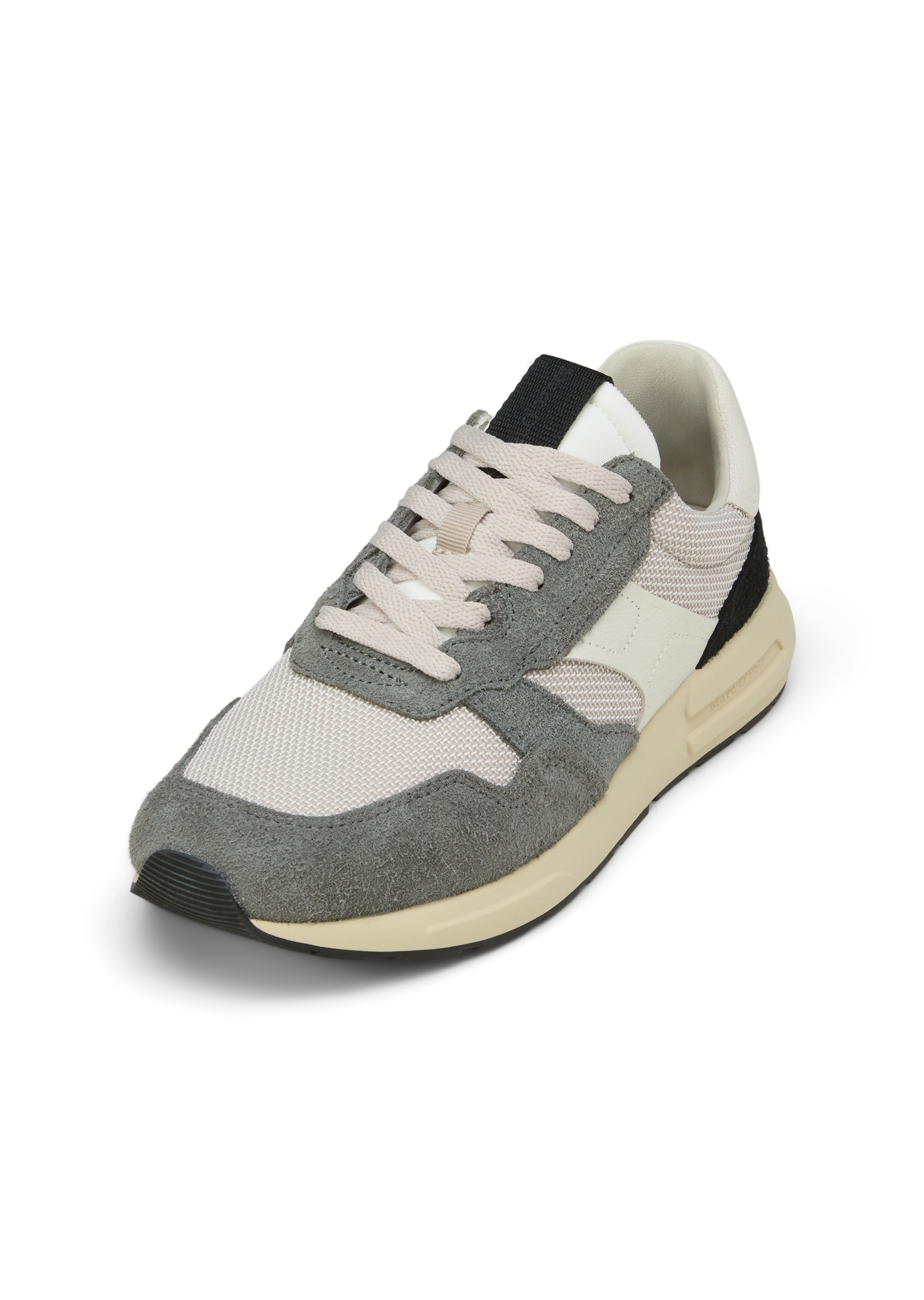 Sneaker MARC O'POLO "aus Mesh und Veloursleder", Damen, Gr. 44, dapple gray, griffin, Obermaterial: 80% Leder (Rind), 20% Polyester, unifarben, Schuhe Sneaker