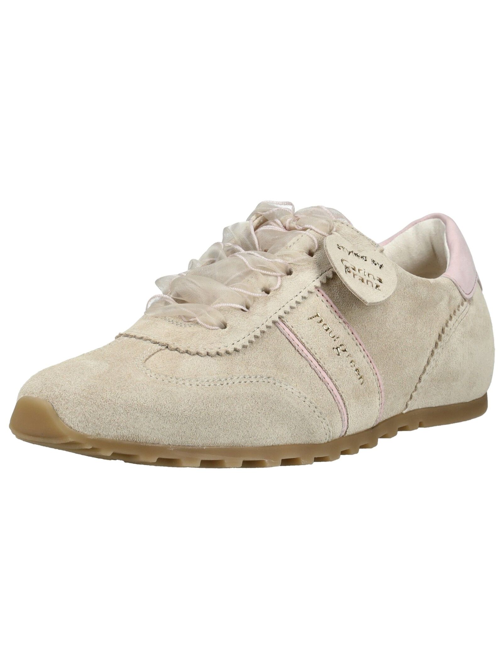 Schnürschuh PAUL GREEN "Paul Green Sneaker Veloursleder", Damen, Gr. 40, beige, Veloursleder, Schuhe Schnürschuh