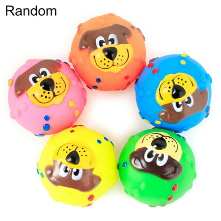 BESTSKY Latex Dog Squeaky Toys Rubber Soft Dog Toys Chewing Squeaky Teething Toy Fetch Play Balls Toy for Puppy Small Medium Pets Dog Ball Bouncy Ball for Dogs (Random Color)