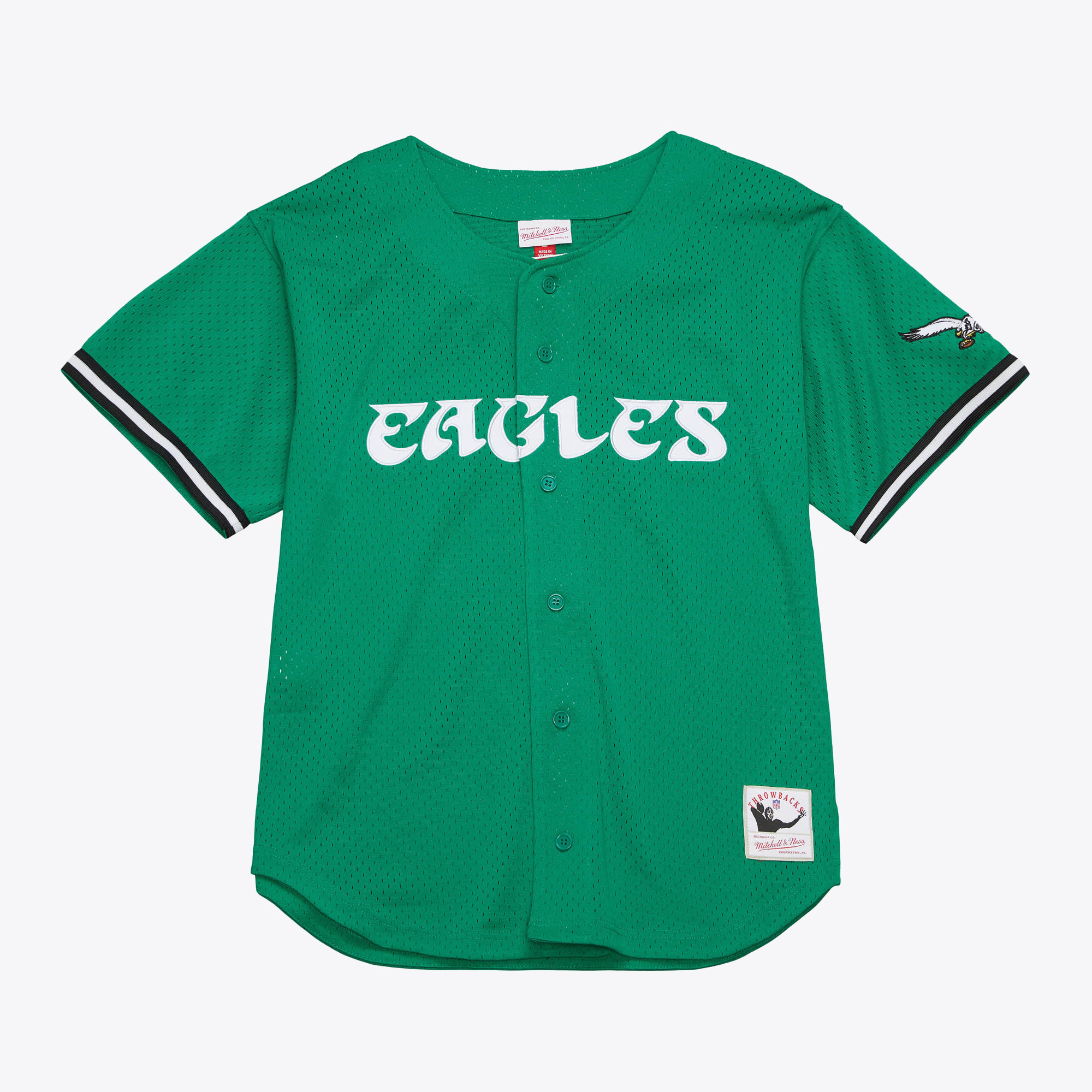 Philadelphia Eagles Mitchell & Ness „On the Clock“-Mesh-Shirt mit Knopfleiste Image