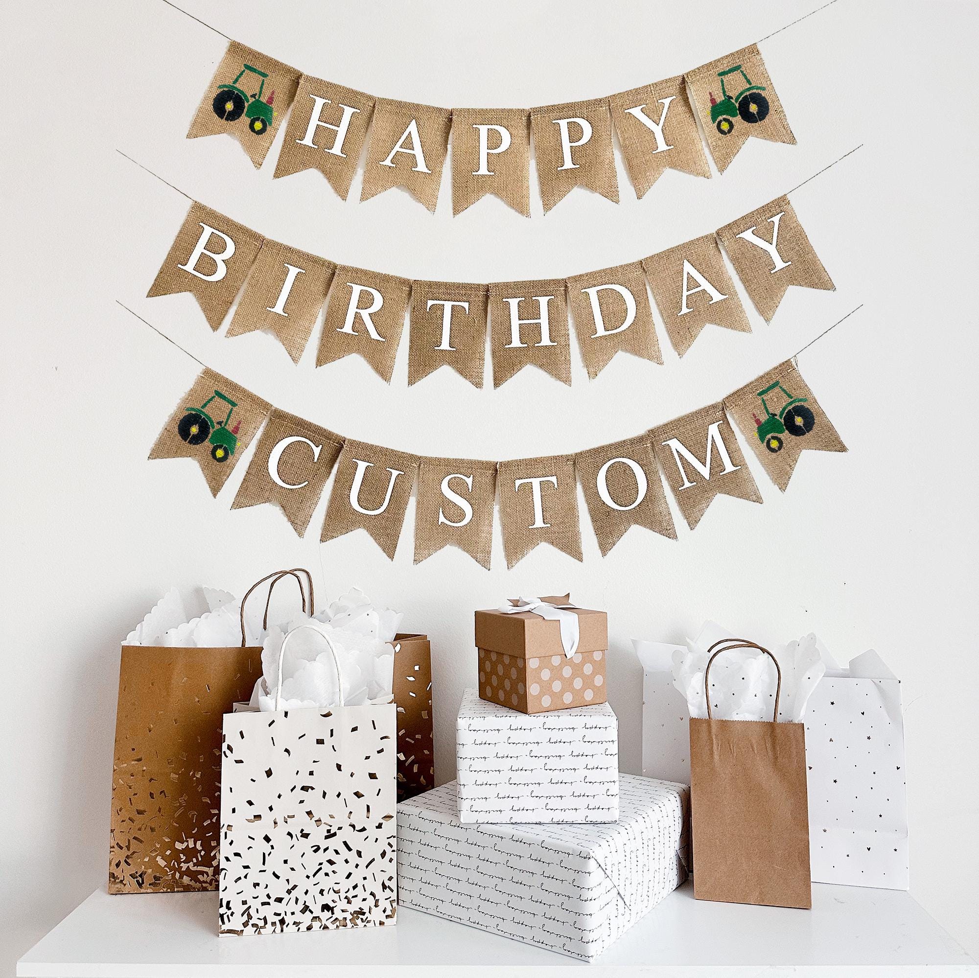 Decorazioni per feste di compleanno a tema fattoria / Striscione personalizzato / Striscione di buon compleanno / Festa del trattore / Striscione pers