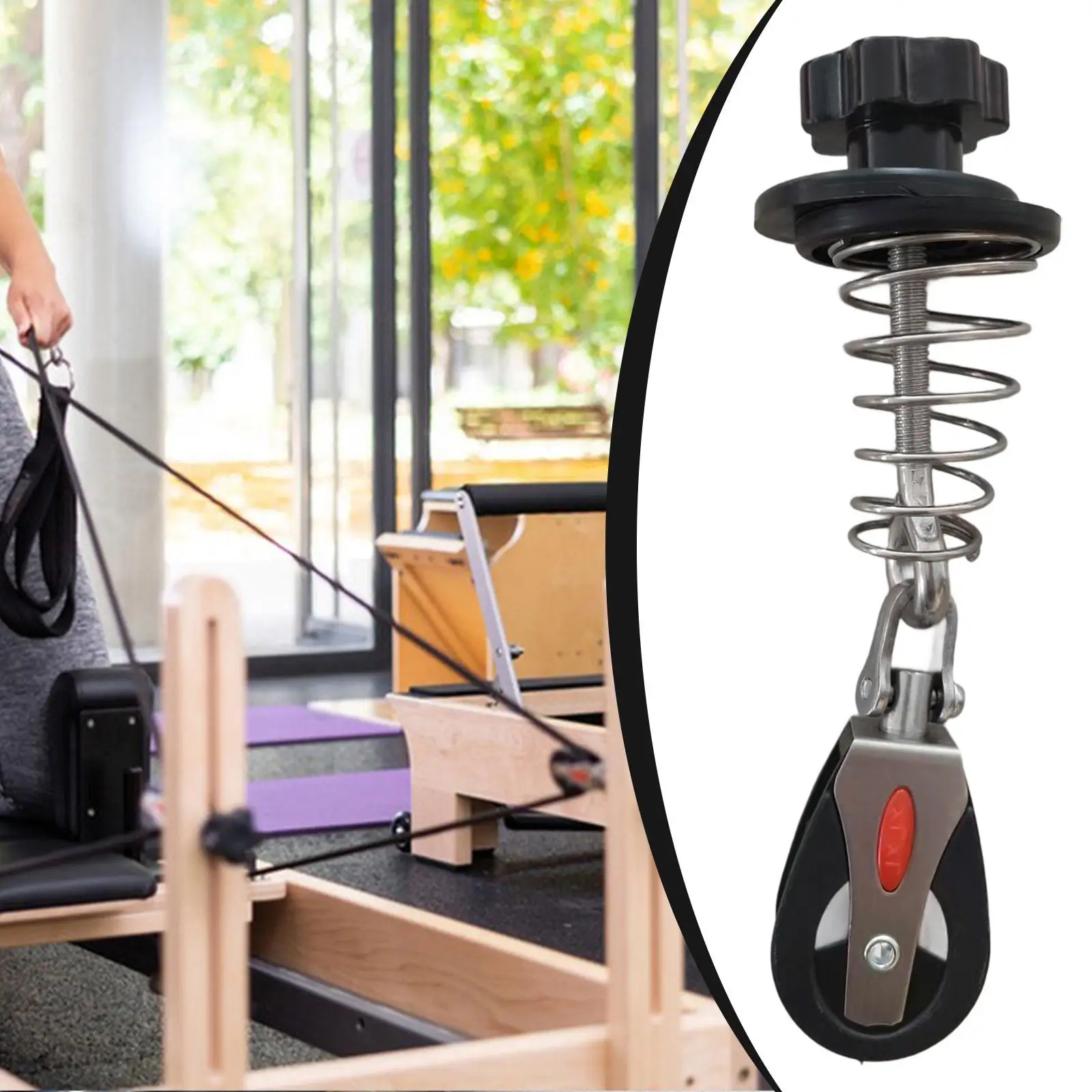 Pilates Reformer Spring Pulley Hardware Component Single Swivel Block Yoga Workout Equipment Fitness Training Accessory