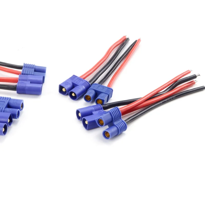 100 mm EC3-Stecker, Stecker/Buchse/W-Gehäuse, 10 cm flexibler Silikondraht, 14 AWG Image