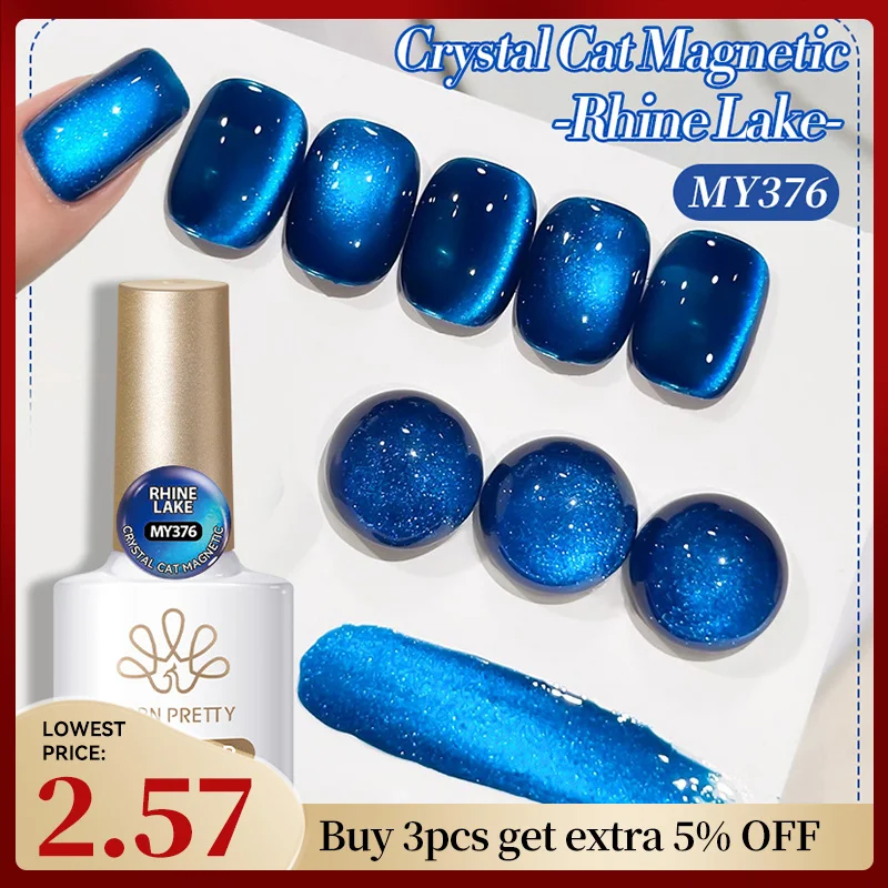 BORN PRETTY 10 ml Rhin Lake Blue Cat Magnetgel Dunkelblauer Glitzer Soak Off UV Gel Nail Art Lack Maniküre Nail Art Salon
