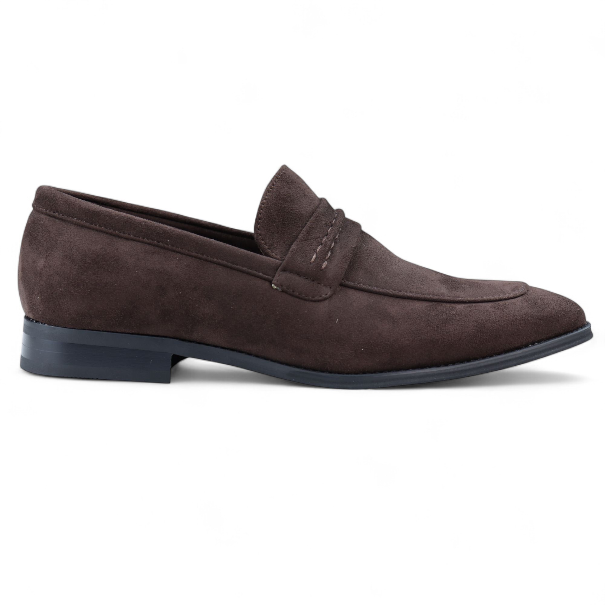 Infinity Leather Mens Brown Suede Moccasin Loafers Smart Slip-on Shoes Faux Leather - Size EU 44 | Infinity Leather Sale | Discount Designer Brands