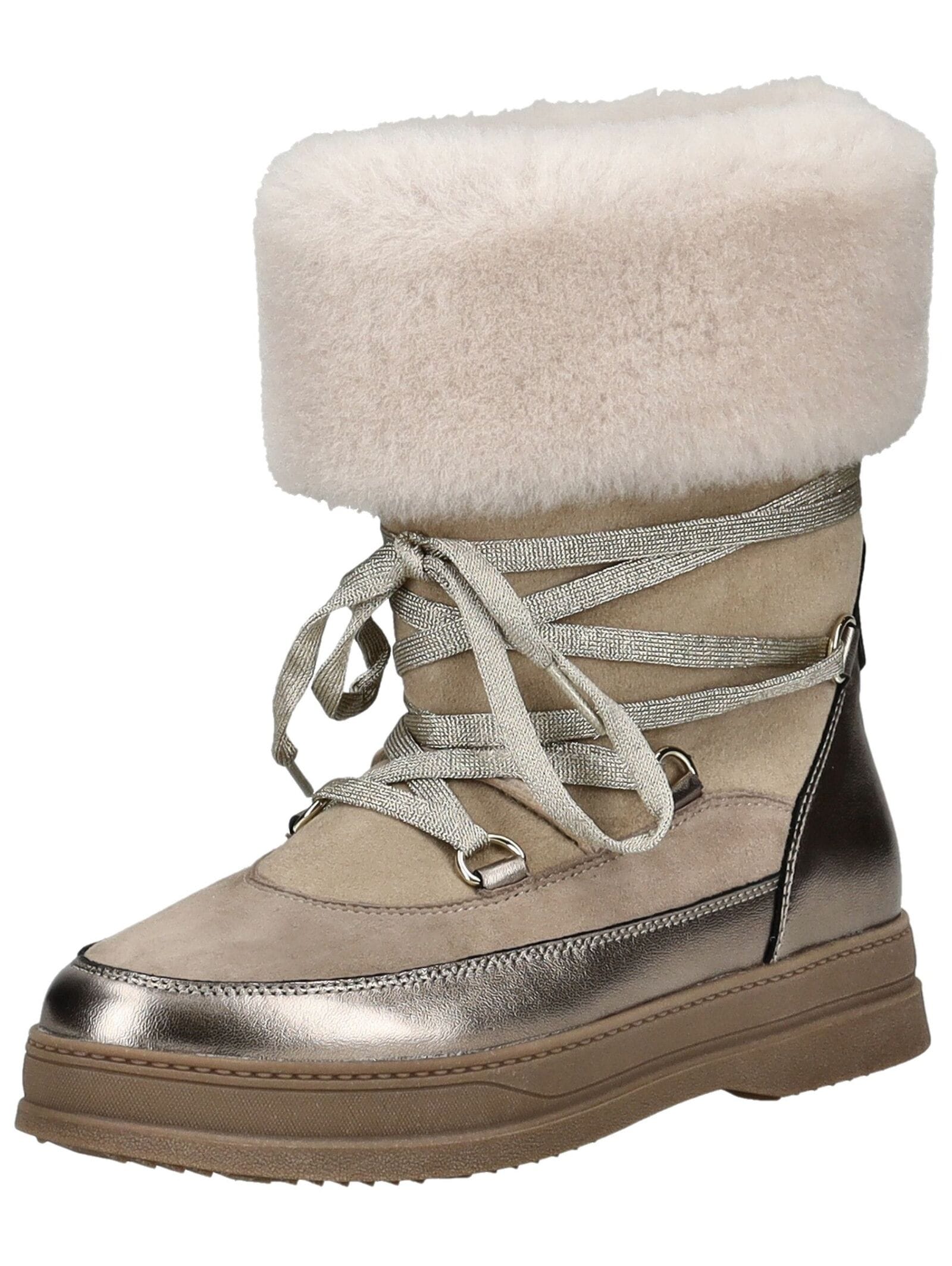 Snowboots PETER KAISER "Peter Kaiser Stiefel Leder", Damen, Gr. 39, sand, Leder, Schuhe Snowboots