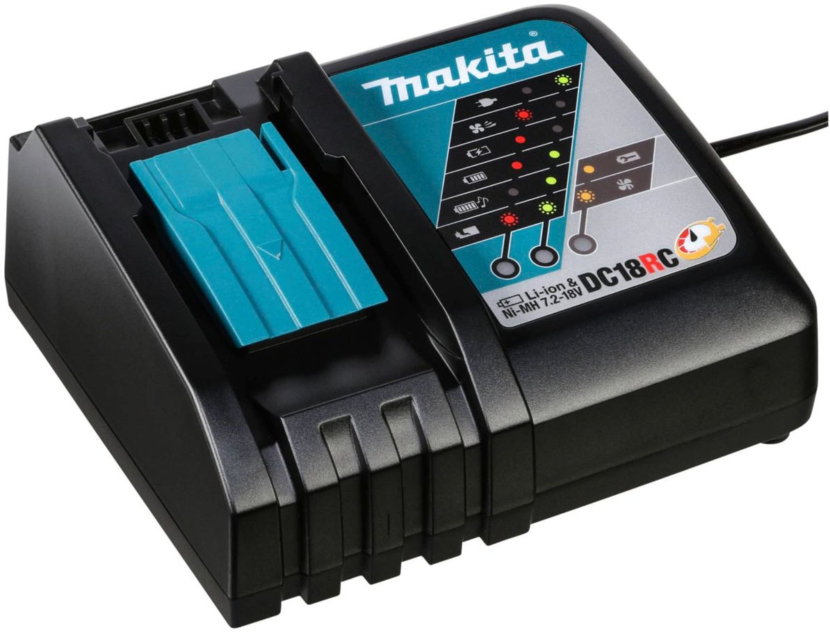 Akku-Ladestation MAKITA "DC18RC bulk 18V", schwarz, B:15,6cm H:8,4cm T:19cm, Kunststoff, Ladegeräte, aktive Kühlung Image