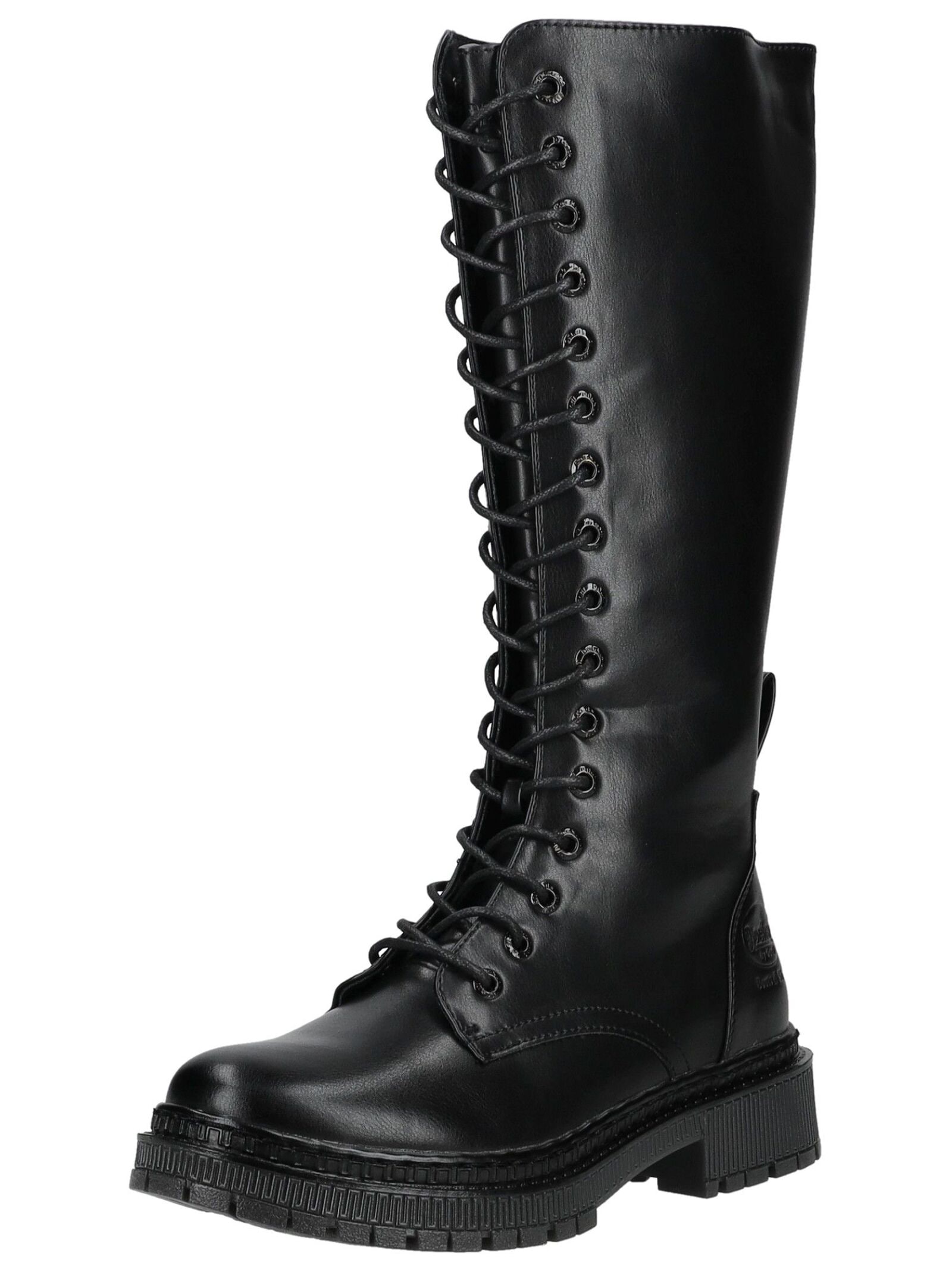 Schnürstiefel DOCKERS BY GERLI "Dockers by Gerli Stiefel Lederimitat", Damen, Gr. 37, schwarz, Lederimitat, Schuhe Schnürstiefel