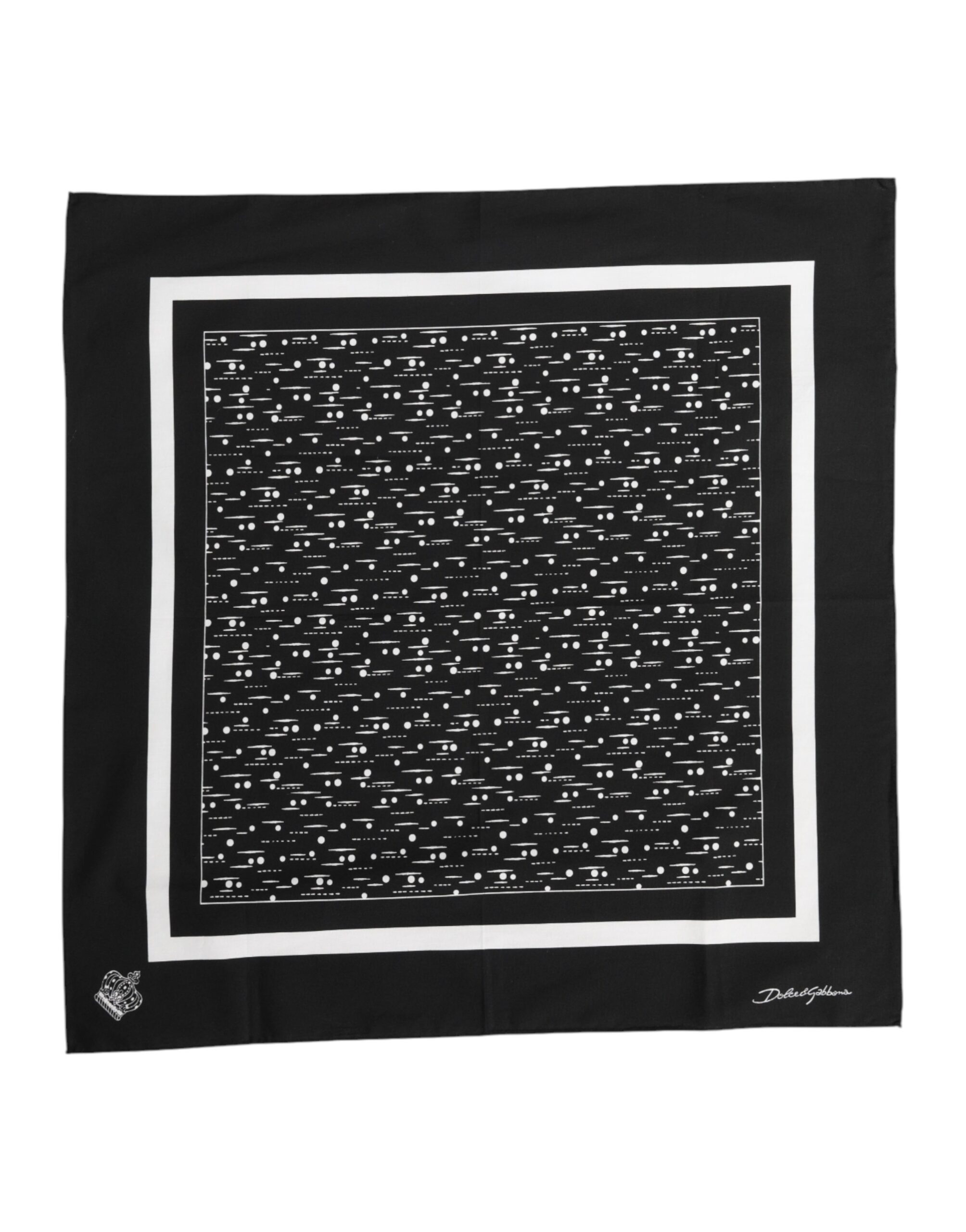Schwarz-weißer bedruckter quadratischer Foulard-Schal Image