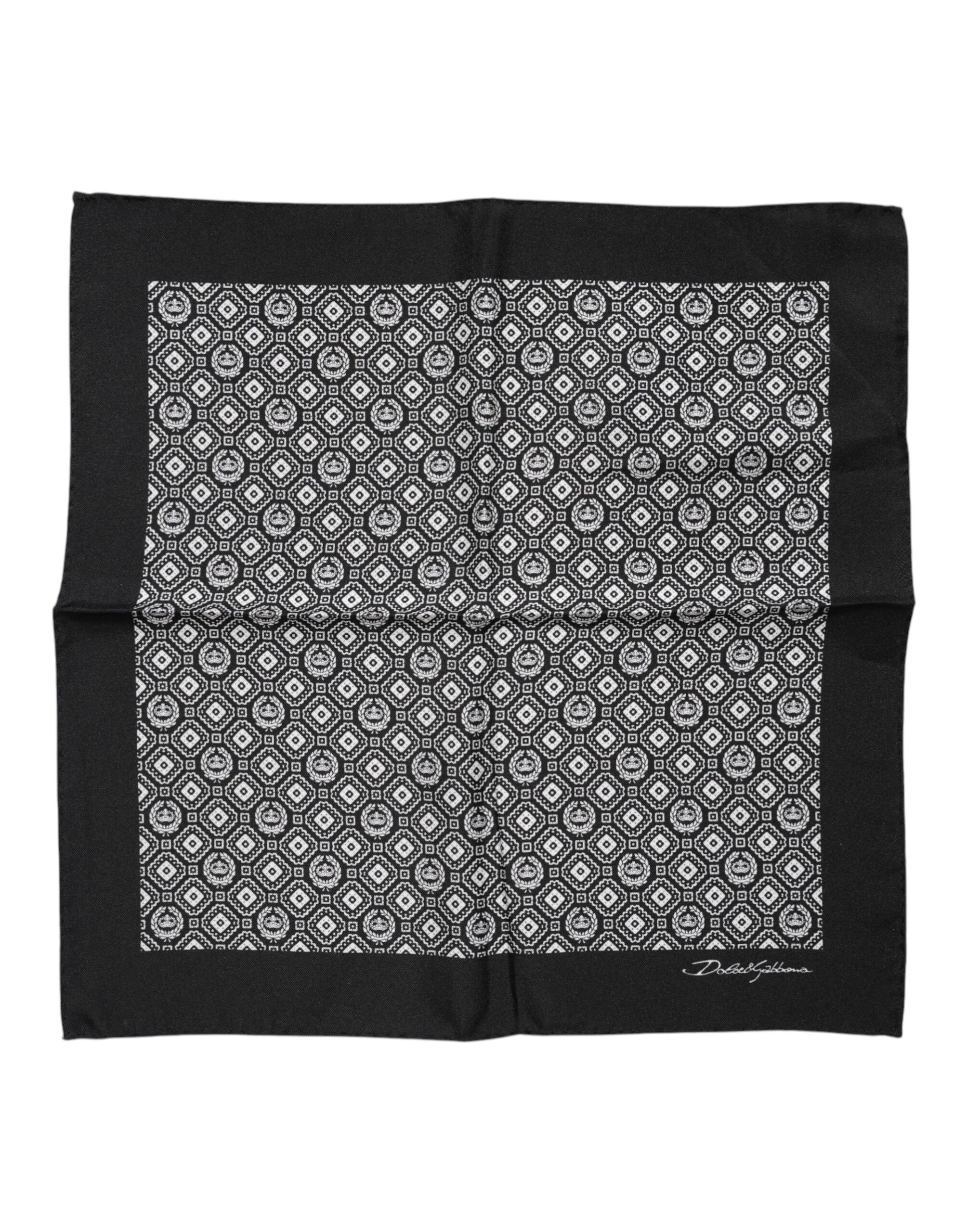 Schwarz-weiß gemusterter quadratischer Foulard-Schal Image