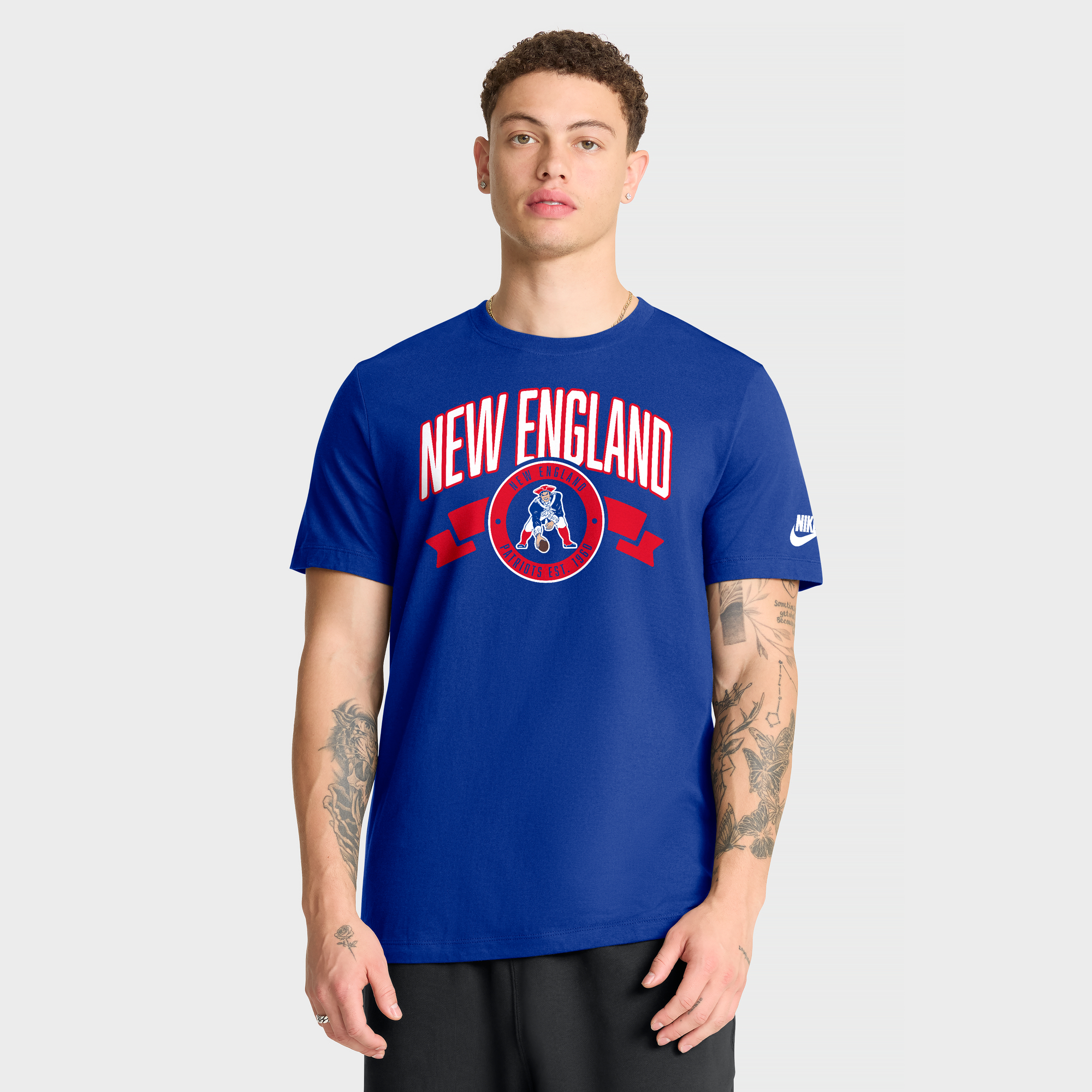 New England Patriots Nike Rewind Hit Essential Baumwolle T-Shirt - Herren Image