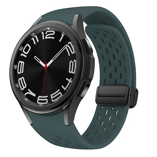 Uhrenarmband für Samsung Galaxy Watch 7/6/5/4 40/44mm, Watch 5 Pro 45mm, Watch 6 Classic 43/47mm, Watch 4 Classic 42/46mm Silikon Ersatz Gurt Verstellbar Sportarmband Moderne Schnalle Aushöhlung Image