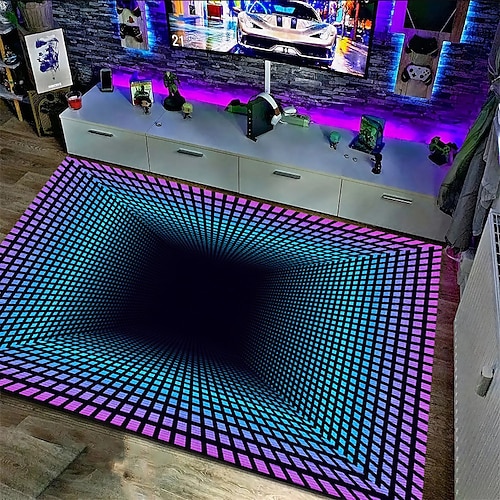 3D-Optische Illusion Teppich visuelle Falle Bodenmatte rutschfest Wirbel bodenloses Loch Design für Türbereich Eingangsbereich Badezimmer Treppen drinnen draußen Diatomit schnell trocknend Image