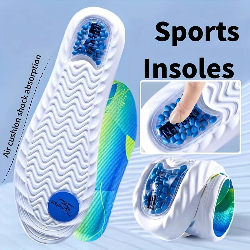 1 Paar rutschfeste Design-Luftpolster-Sport-Einlegesohlen, bequeme, stoßdämpfende Laufsohlen Image