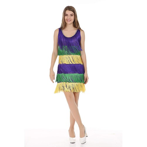Karnevalskostüm Karneval Kleid Ausgefallene Kostüme Cosplay Fransen Erwachsene Damen Karneval Fetter Dienstag Karnevalsparade Leistung Party Einfaches Karnevalskostüm Verkleiden Image