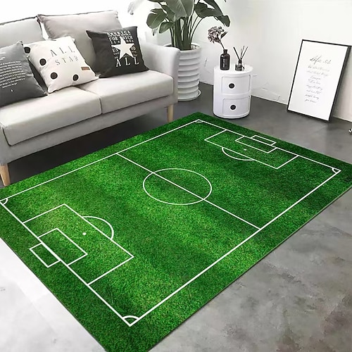 Fußball- und Basketballteppich, großflächig, ideal als Wohnzimmer- oder Sofamatte, dekorativ, rutschfest und strapazierfähig. Image