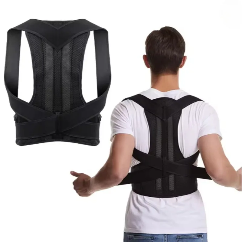 Rückenbandage, Haltungskorrektur für Damen und Herren, verstellbarer Rücken-Lendenwirbelstützgürtel, Schulterhaltungsunterstützung zur Verbesserung der Skoliose Image