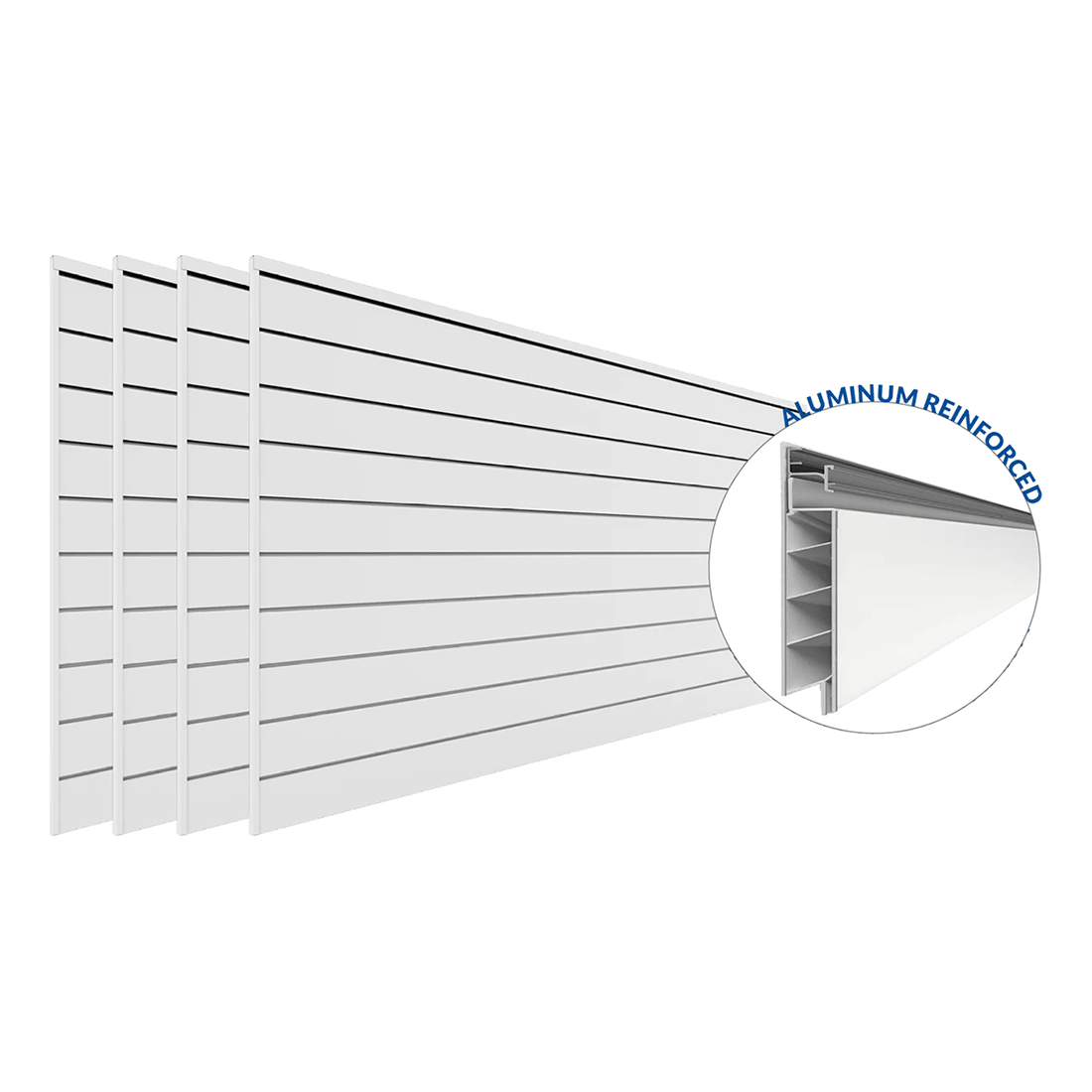 Proslat 4 ft. x 8 ft. PROCORE PVC Slatwall (4-Pack White)