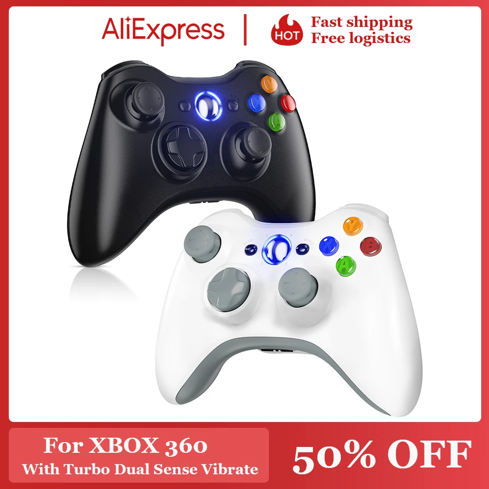 Für Xbox 360 2,4 G Wireless Game Controller Controller mit Dual-Vibration Turbo Kompatibel mit Xbox 360/360 Slim und PC Fenster Image