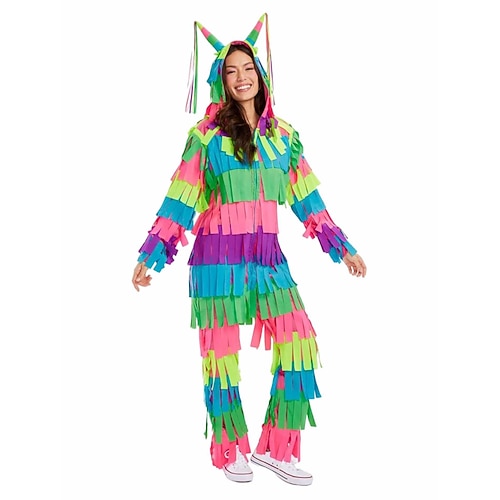 Karnevalskostüm Einhorn Piñata Karneval Ausgefallene Kostüme Overall Onesies Lustiges Kostüm Regenbogen Erwachsene Herren Damen Unisex Karneval Cinco de Mayo Leistung Party Einfaches Karnevalskostüm Image