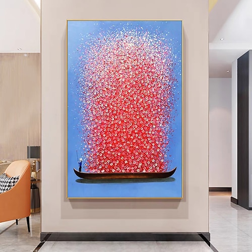 Handgefertigt Ölgemälde Handgemalte Vertikal Abstrakt Floral / Botanisch Modern Ohne Innenrahmen (ohne Rahmen) Image