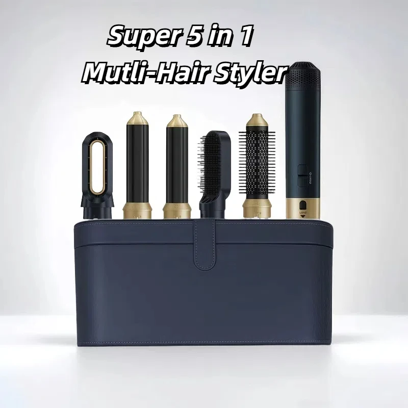 5-in-1 professioneller Haartrockner, Kamm zum Locken und Glätten, Heißluftkamm, automatischer Glättkamm, Styling-Föhn Image