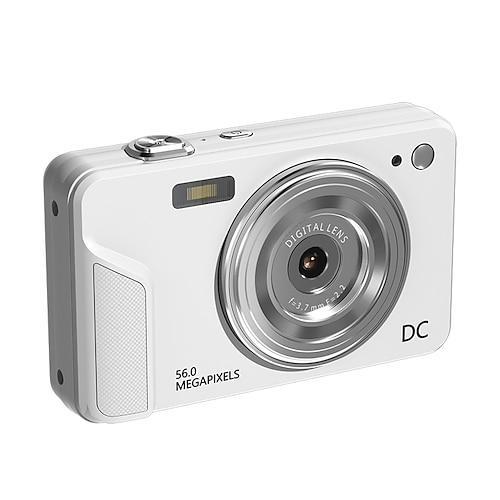 Digitale 56-Megapixel-Kamera für Fotografie, Point-and-Shoot-Digitalkamera mit Autofokus, Dual-Blitz, 16-fach Zoom, Bildstabilisierung, 128-GB-Speicherkarte, kompakte Vlogging-Kamera für Jugendliche Image