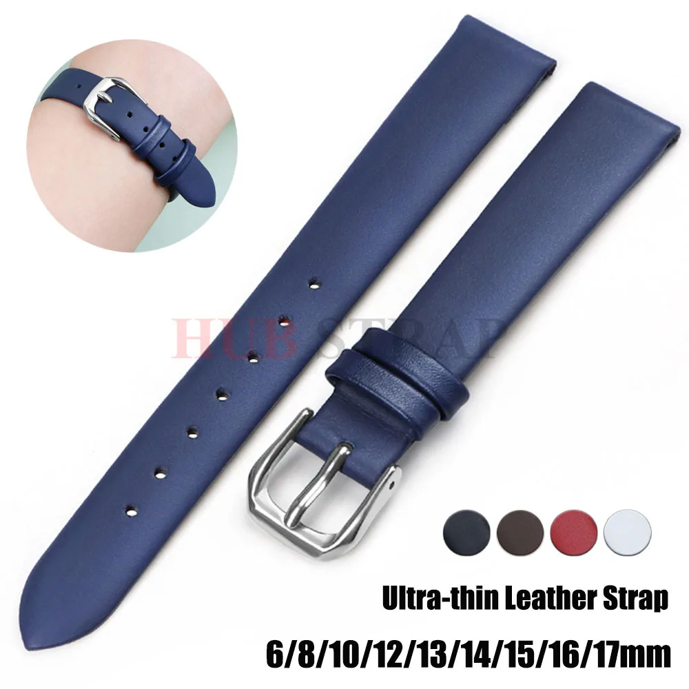 6mm 8mm 10mm 12mm 13mm 14mm 15mm 16mm 17mm Echtes Leder Uhrenarmband Damenmode Armband Band Kleine Universalbänder Image