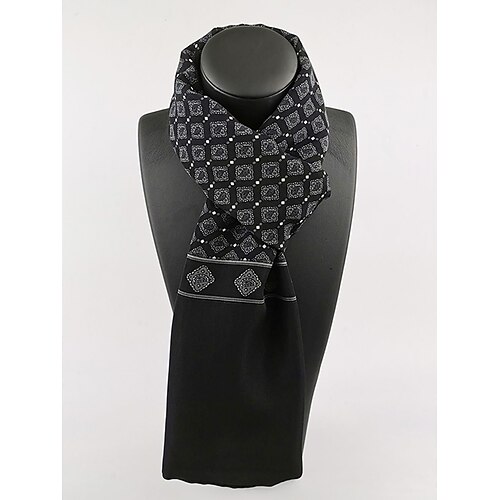 Herrenschal aus Polyester mit Paisley-Blumenmuster – elegantes Design, verschiedene Farboptionen für formelle und legere Anlässe. Image