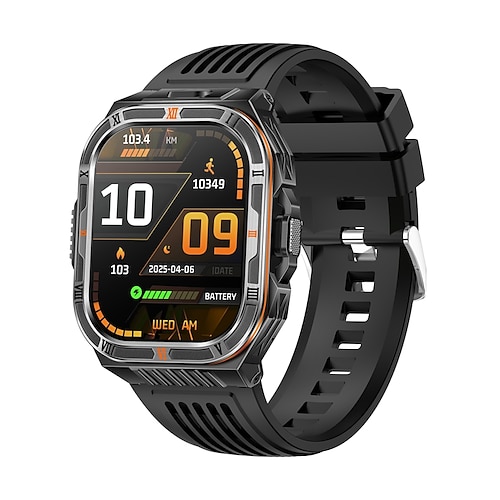 HT38 Smartwatch 2.01 Zoll Smartwatch Fitnessuhr Bluetooth Schrittzähler Anruferinnerung Fitness-Tracker Kompatibel mit Android iOS Damen Herren Langer Standby Wasserdicht Schrittzähler IP68 22mm Image