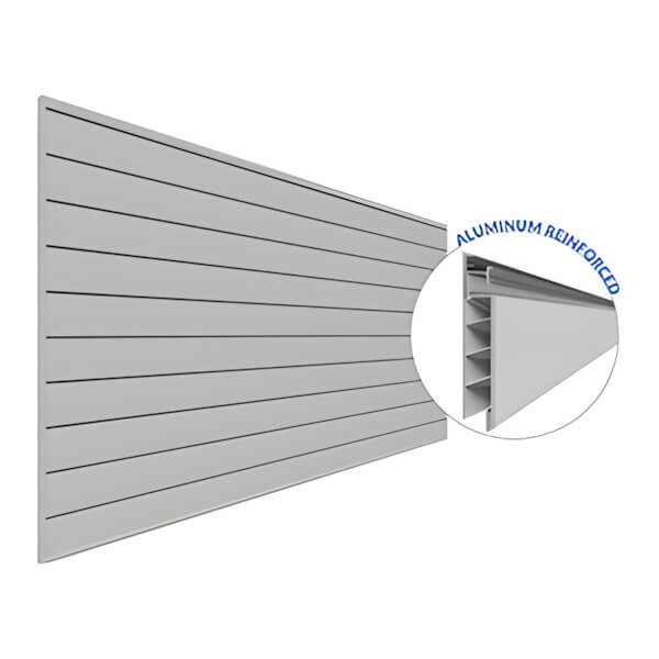 Proslat 4 ft. x 8 ft. PROCORE PVC Slatwall (Grey)