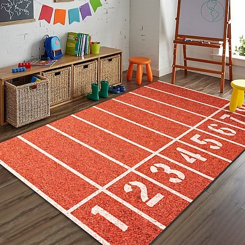 Fußball- und Basketballteppich, großflächig, ideal als Wohnzimmer- oder Sofamatte, dekorativ, rutschfest und strapazierfähig. Image